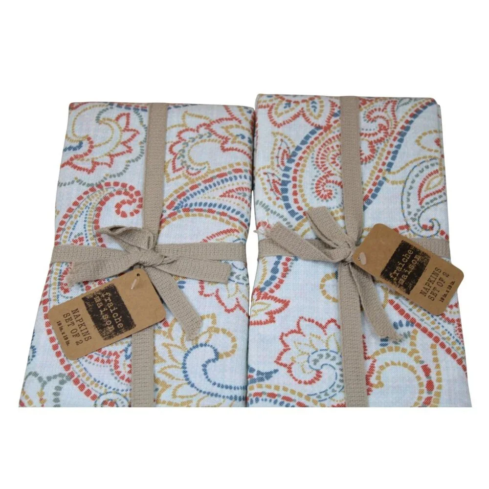 4 Fraiche Maison Napkins Harian Paisley 93269 w/ Tags